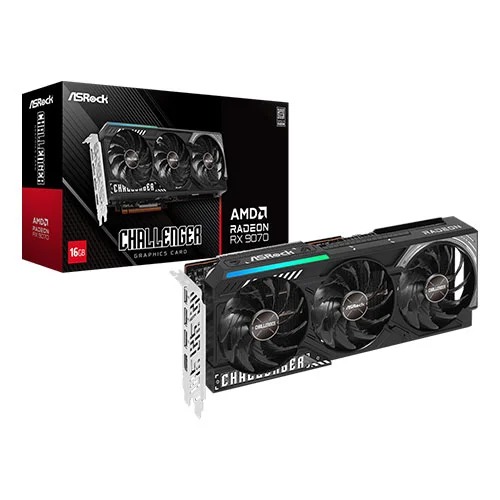ASRock RX 9070 Challenger 16GB GDDR6 Triple Fan Graphics Card