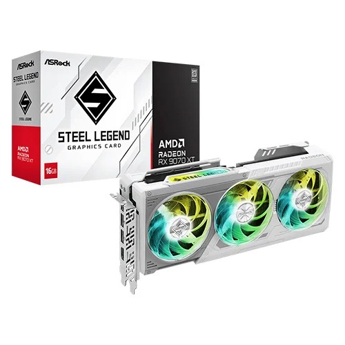 ASRock RX 9070 XT Steel Legend 16GB GDDR6 Triple Fan Graphics Card