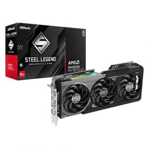 Asrock RX 9070 XT Steel Legend Dark 16GB GDDR6 Triple Fan Graphics Card